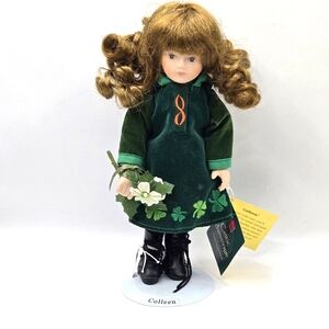 Celtic Blessings 2004 Porcelain Doll Irish Collen.8” Tall on Stand.Item Nr 29239
